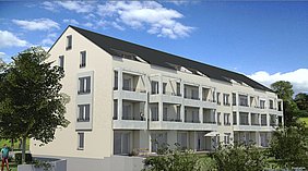 Projektion Mehrfamilienhaus mit 30 Wohnungen in der Gottfried-Keller-Straße in Straubing