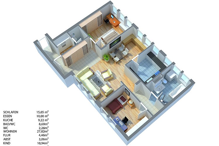 Projektion Wohnung Nahe Straubinger Zentrum
